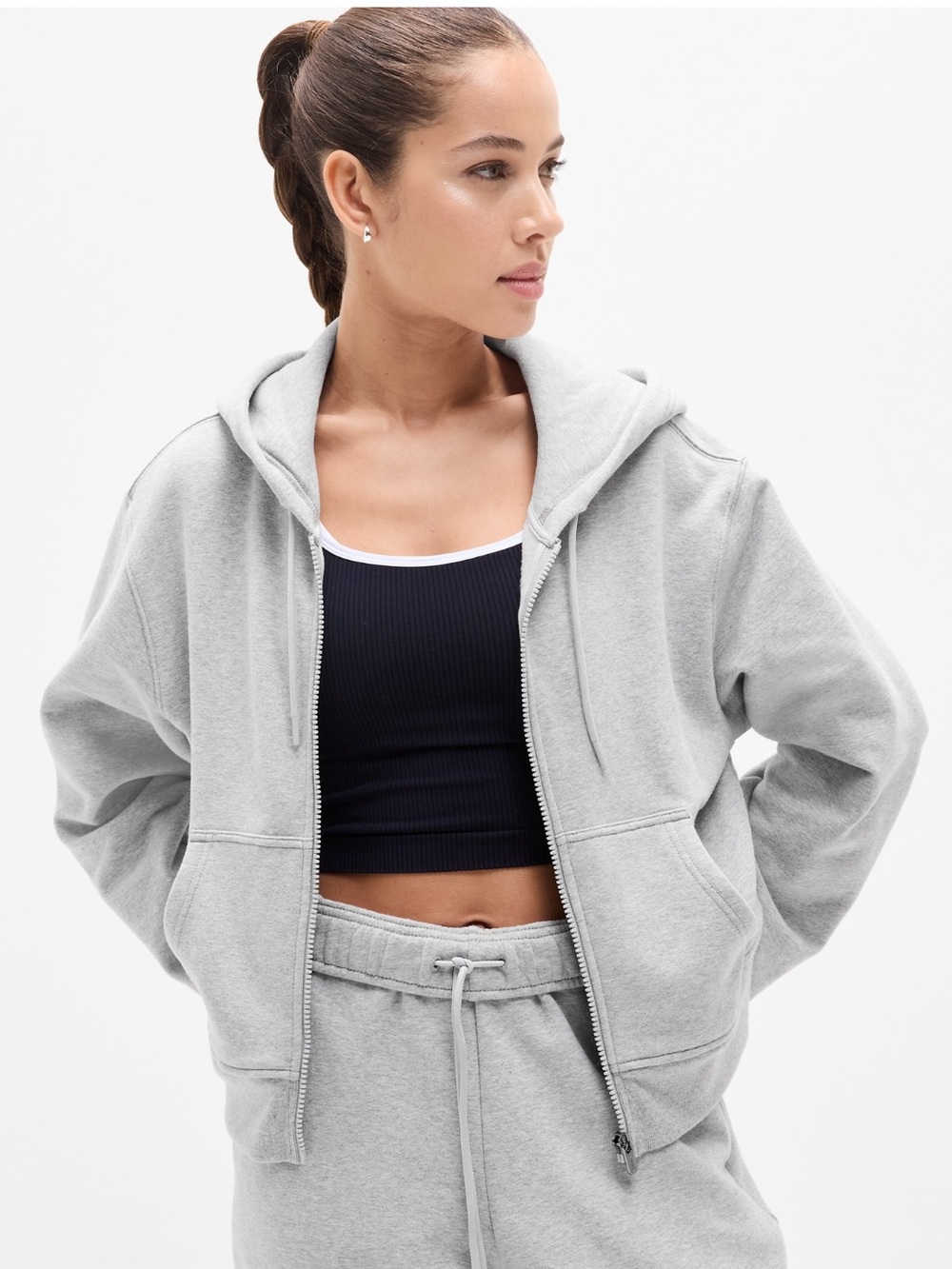 Athleta Forever Fleece Full Zip Sweatshirt